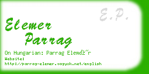 elemer parrag business card